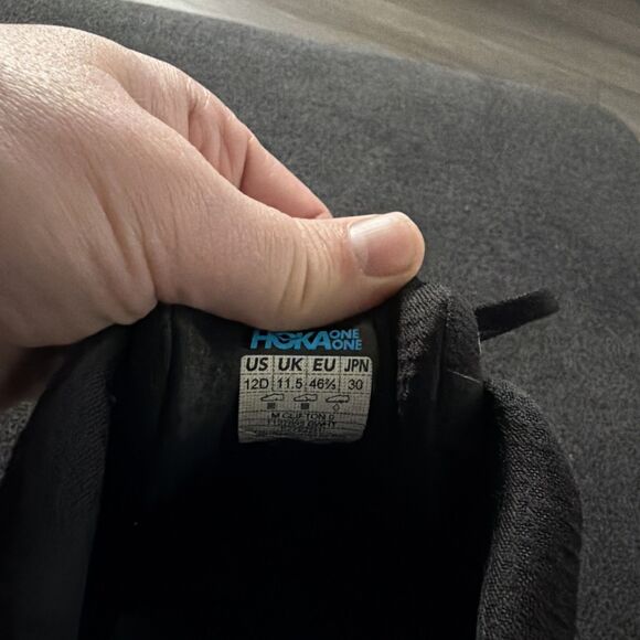 Hoka Clifton 9 Sneakers Mens Black Athletic Shoes Size 12 - Picture 7 of 7